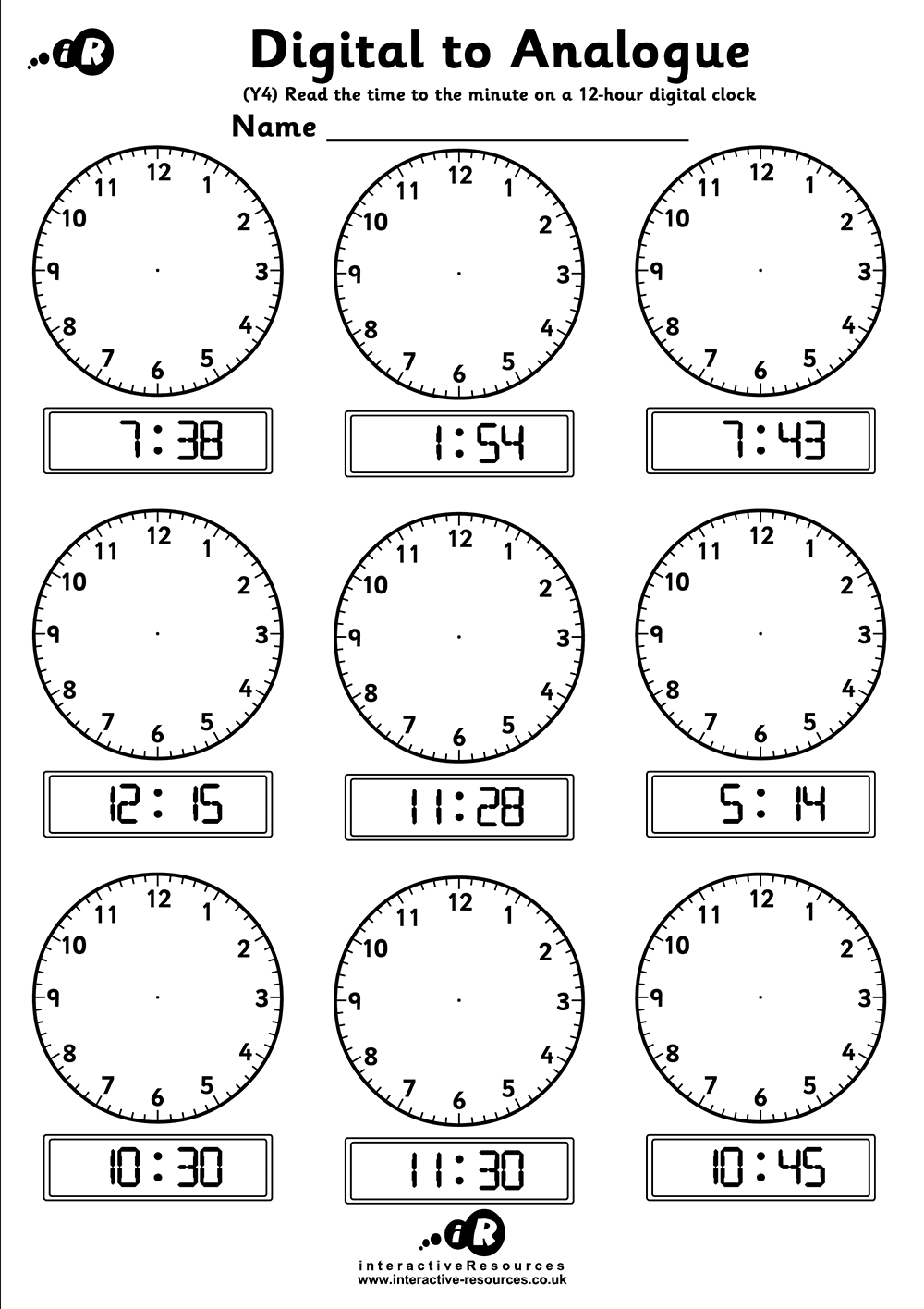 Teaching Time Free Telling Time Worksheets