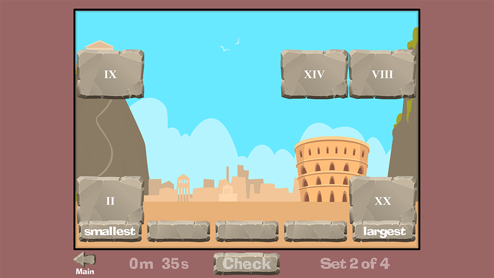 Order Roman Numerals Game