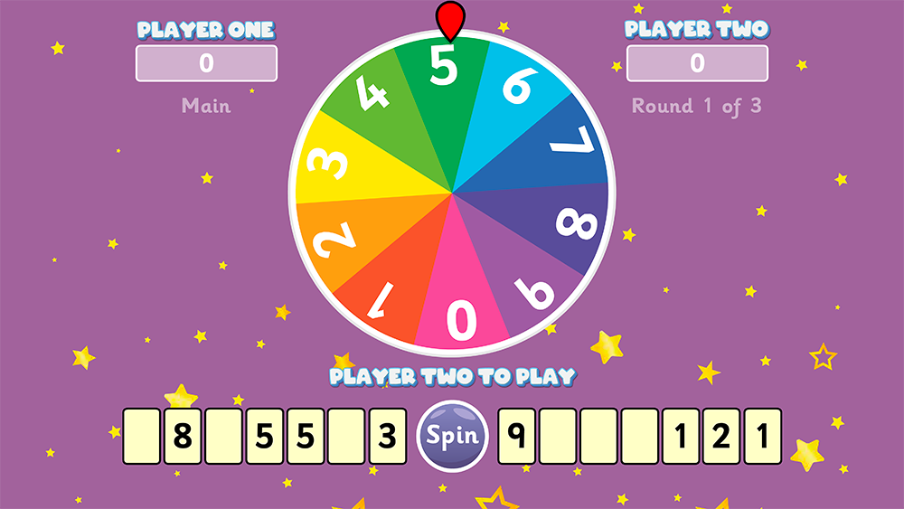 Spin to Win, a place value game