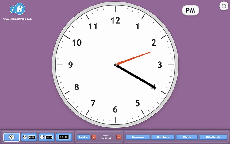 Simple Class Clock screenshot with large analogue clock and simplified controls
