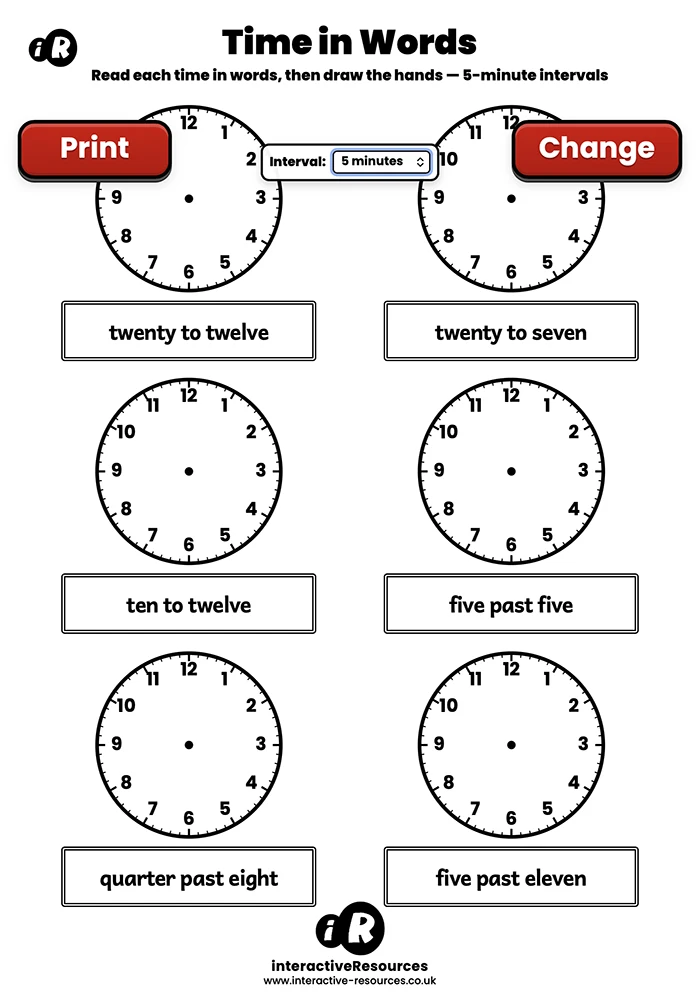 6 Clock Drawing Worksheet worksheet generator preview